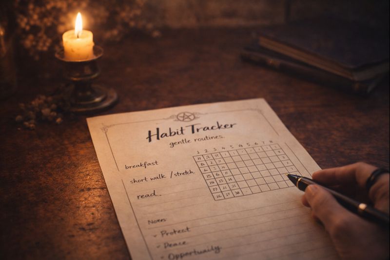 Gentle witchy habit tracker designed for burnout recovery and nervous system safety