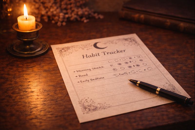 Gentle witchy habit tracker designed to support productivity boundaries and prevent burnout