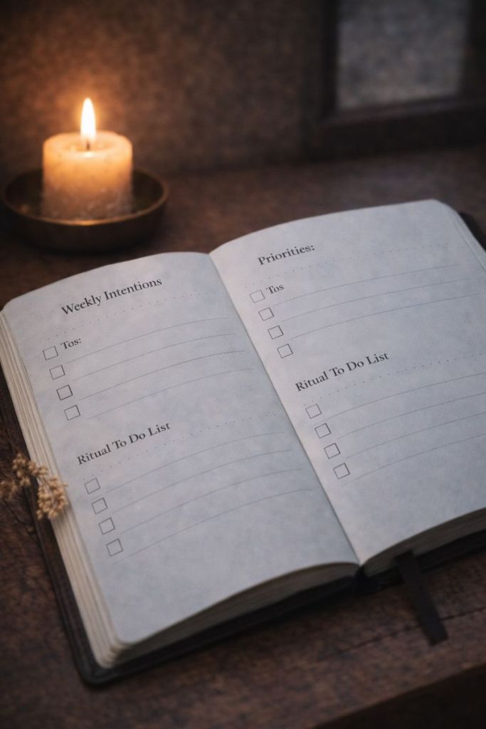 Undated planner pages showing rhythm-based planning instead of daily consistency