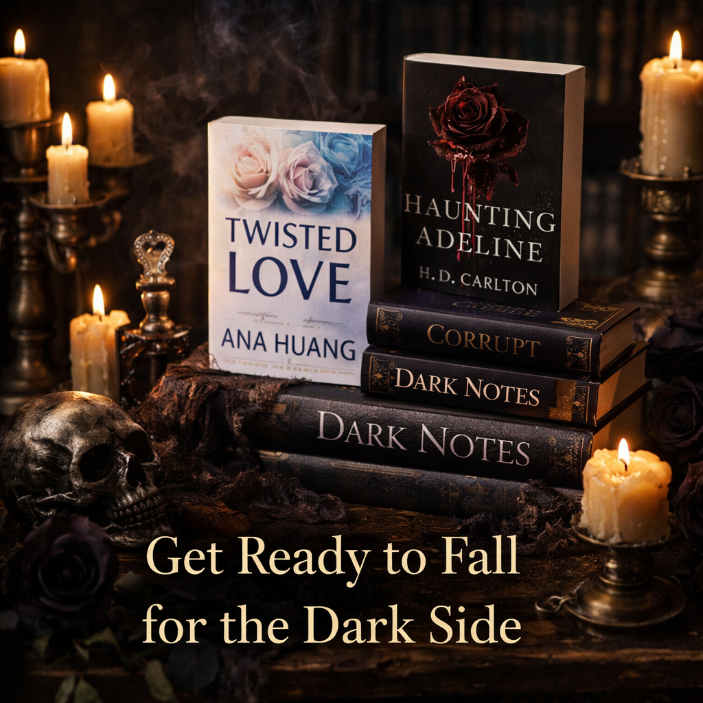 Woman reading dark romance books candlelight cozy dark aesthetic