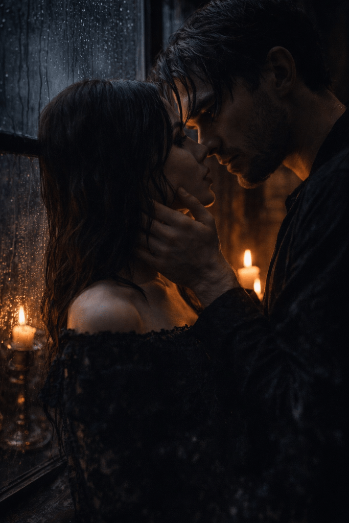 Forbidden love dark romance trope emotional tension scene