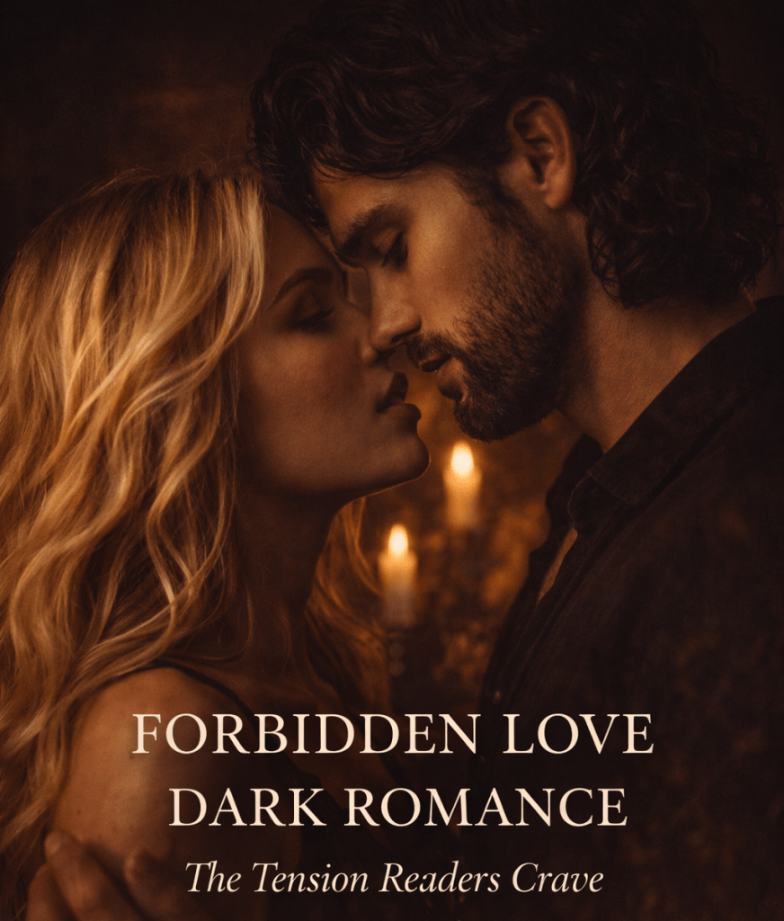 Forbidden love dark romance couple in intense candlelit proximity