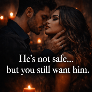 Dark romance authors aesthetic featuring a moody gothic couple with candlelight and intense atmosphere
