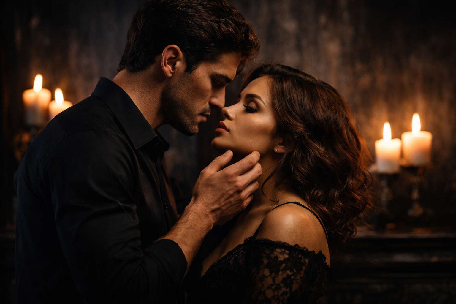 Dark romance couple representing possessive male lead romance books