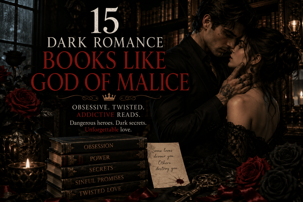 Books Like God of Malice featuring obsessive heroes, dark romance relationships, and twisted love stories