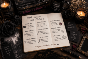 Dark romance book recommendations organized by trope, spice level, darkness level, and reader craving