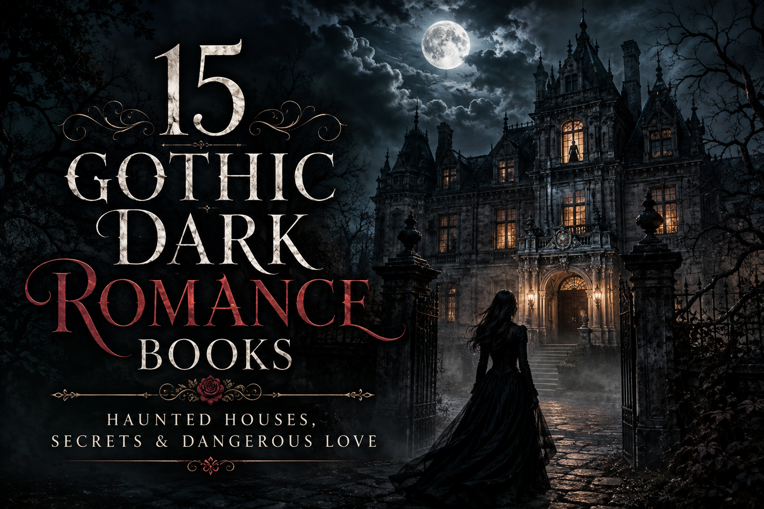 Gothic dark romance books with a haunted mansion, dangerous love, and deadly secrets