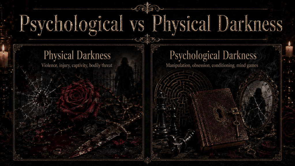 Psychological intensity versus physical darkness in controversial dark romance books